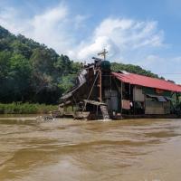 Gold mining ship on Nam Ou River