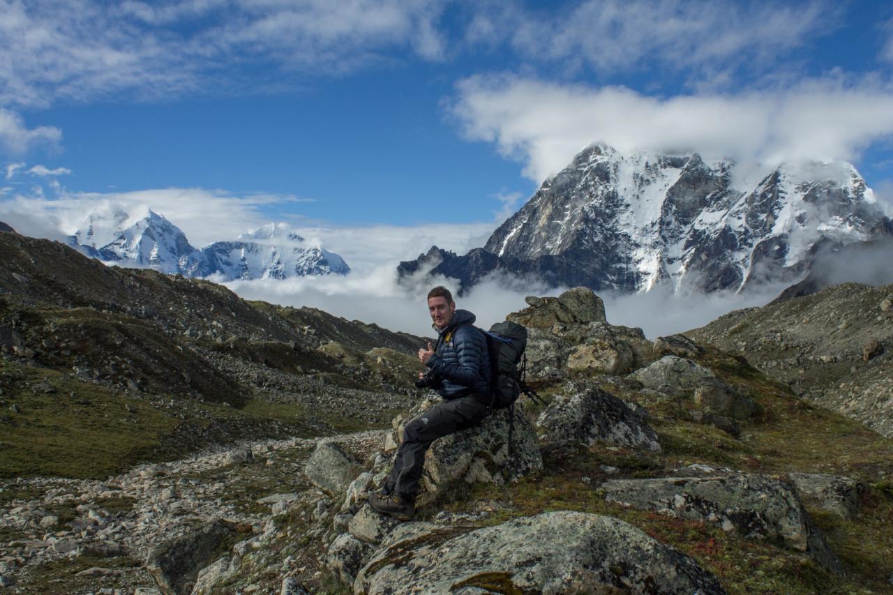 Day 8-1 Matt in front of many peaks