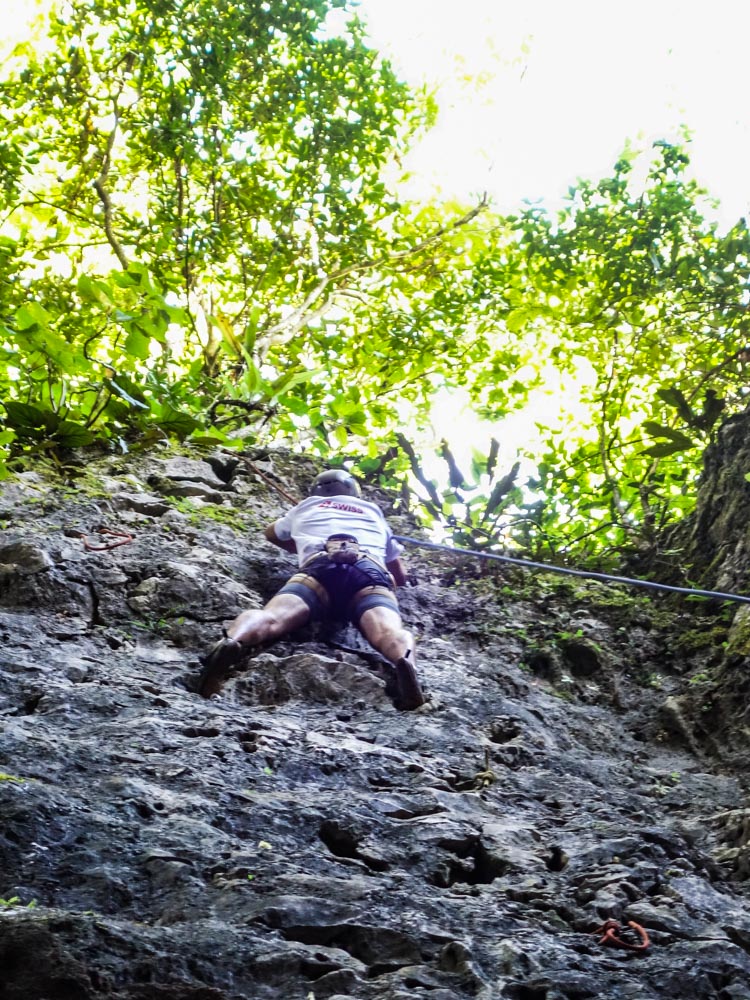 Alex climbing the same route