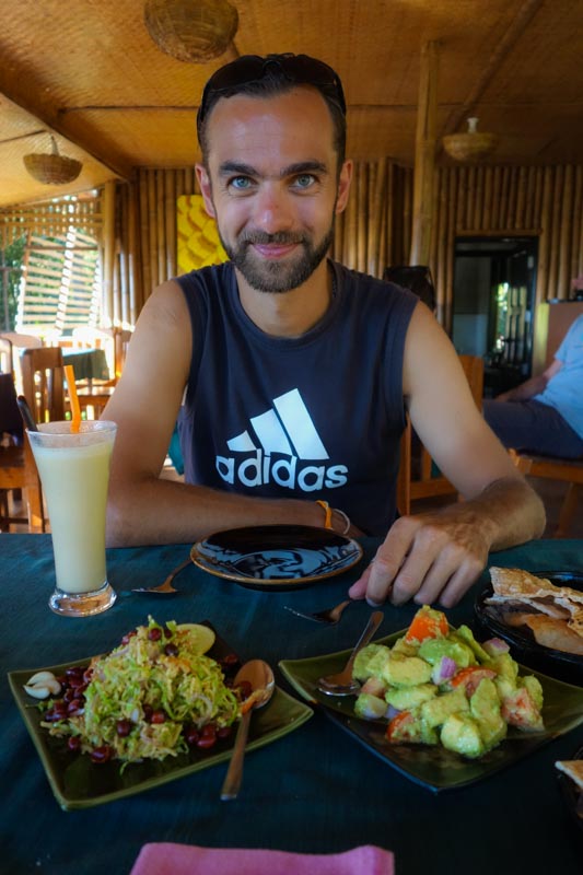 Alex enjoying lunch at Bamboo hut