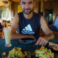 Alex enjoying lunch at Bamboo hut