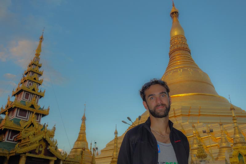 Alex at Shwedagon Pagoda