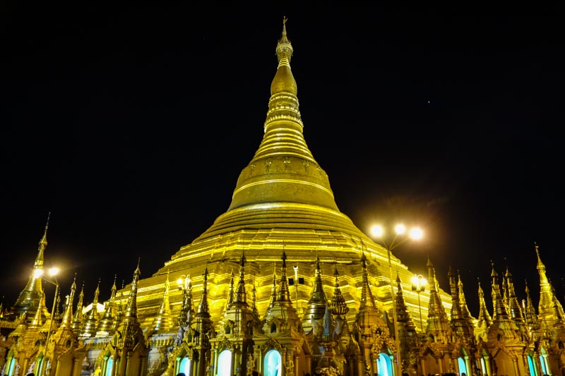 Shwedagon Pagoda by night