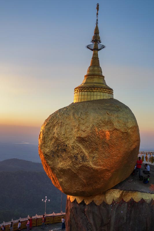 Golden Rock at sunset