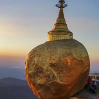 Golden Rock at sunset