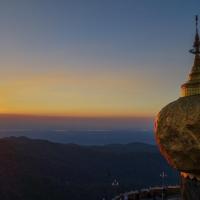 Golden Rock at sunset