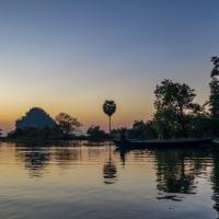 Sunset by the pond behind Saddan cave