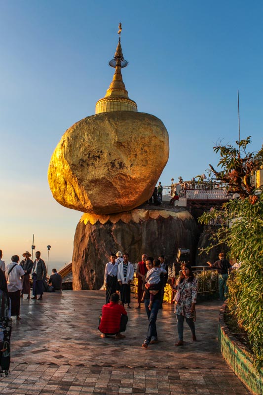 Golden Rock at sunset