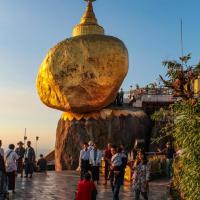 Golden Rock at sunset