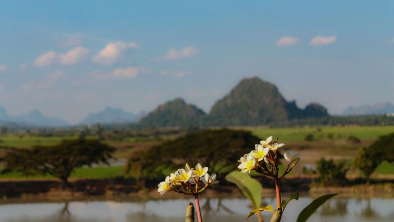 view from Kyauk kalap monastery