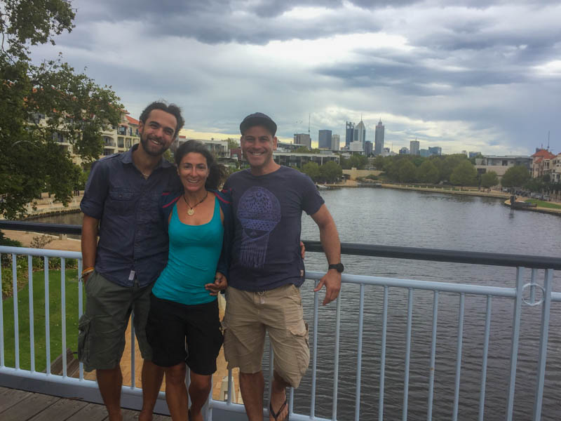 Alex, Moni and Reagan at Trafalgar bridge