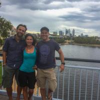 Alex, Moni and Reagan at Trafalgar bridge