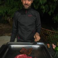 Alex handling a monster Australian steak