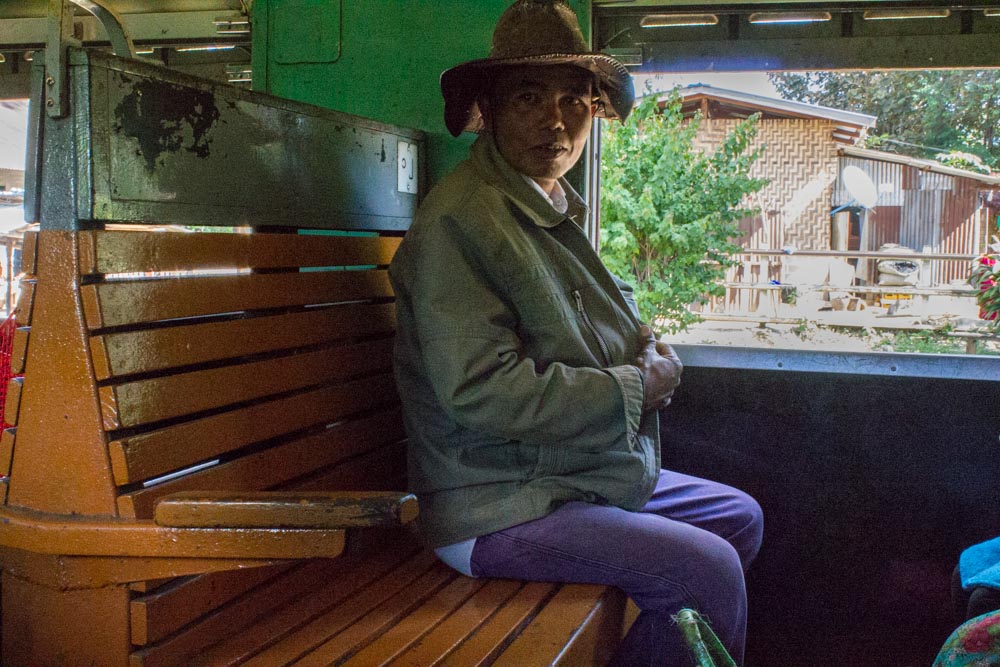 Farmer taking the train to Mandalay